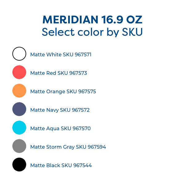 meridian 16.9 SKUs