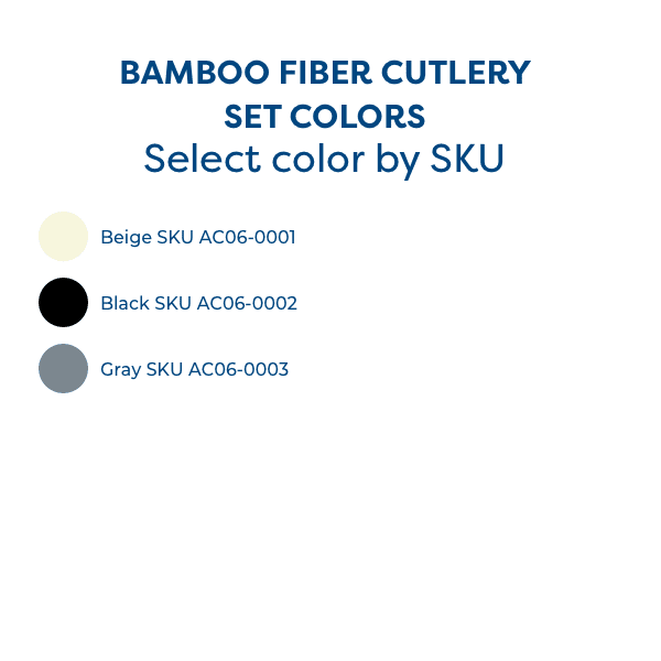 Bamboo Fiber Cutlery Set colours